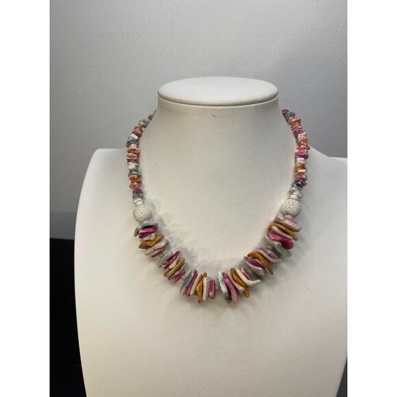 Necklace costume jewelry tropical shell faux puca puka shell beach summer wear - Picture 8 of 11